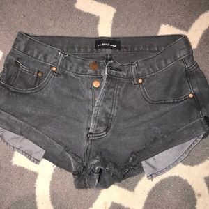 Mustard seed dark grey button fly shorts